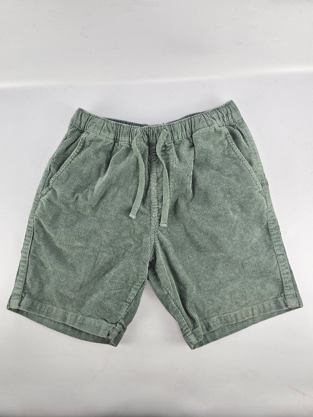 Katin Trails Corduroy Shorts Drawstring Elastic Waist Retro Pull-on Green Small